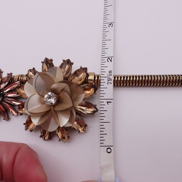 Ann Taylor Rhinestone Statement Flower Necklace Rose Gold Rhinestones Y2K - Picture 8 of 8